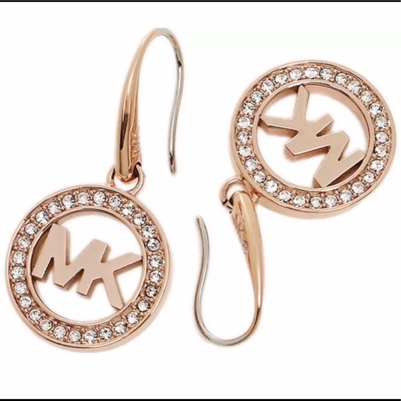 mk earrings rose gold